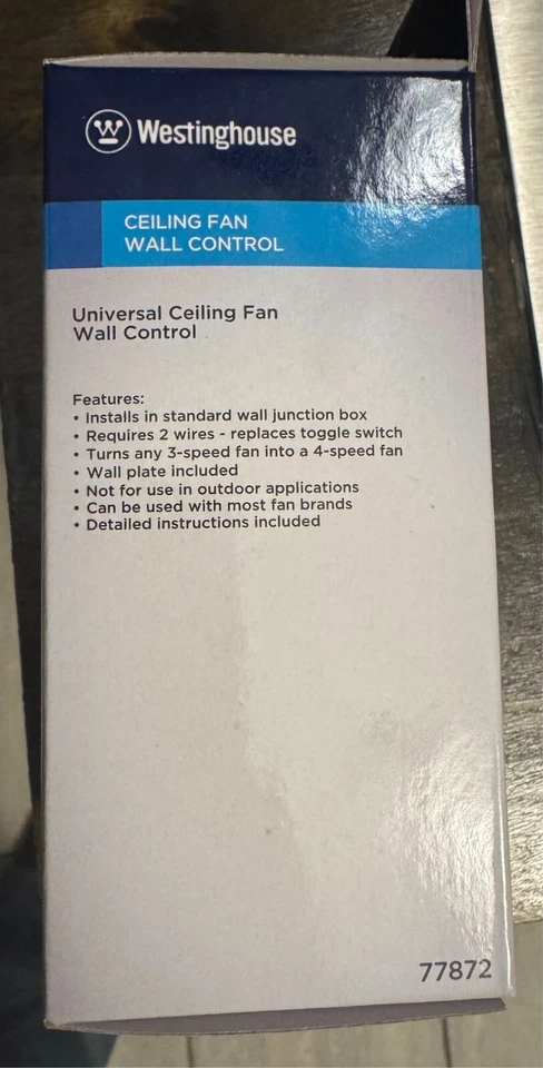 Westinghouse 7787200- Ceiling Fan Wall Control -Brand New - Image 2 of 2