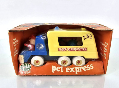 Vintage ERTL KINS PET EXPRESS Animal Fun-Mobile Diecast Pull Toy 1970's RARE NEW