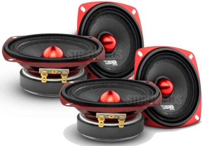 4x DS18 PRO-X4.4BMSL 4 Car Speaker Shallow Thin Mid-Range Bass