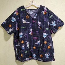 Halloween Scrub Top Womens Size Extra Large XL Betty Boop BOO Trick or Treat