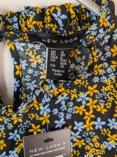 New Look Ladies Ditsy Smock Long Sleeve Dress Size 12 New - Picture 3 of 12