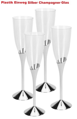 Plastik Einweg Gold Silber Champagner Glas Champagner Gläser