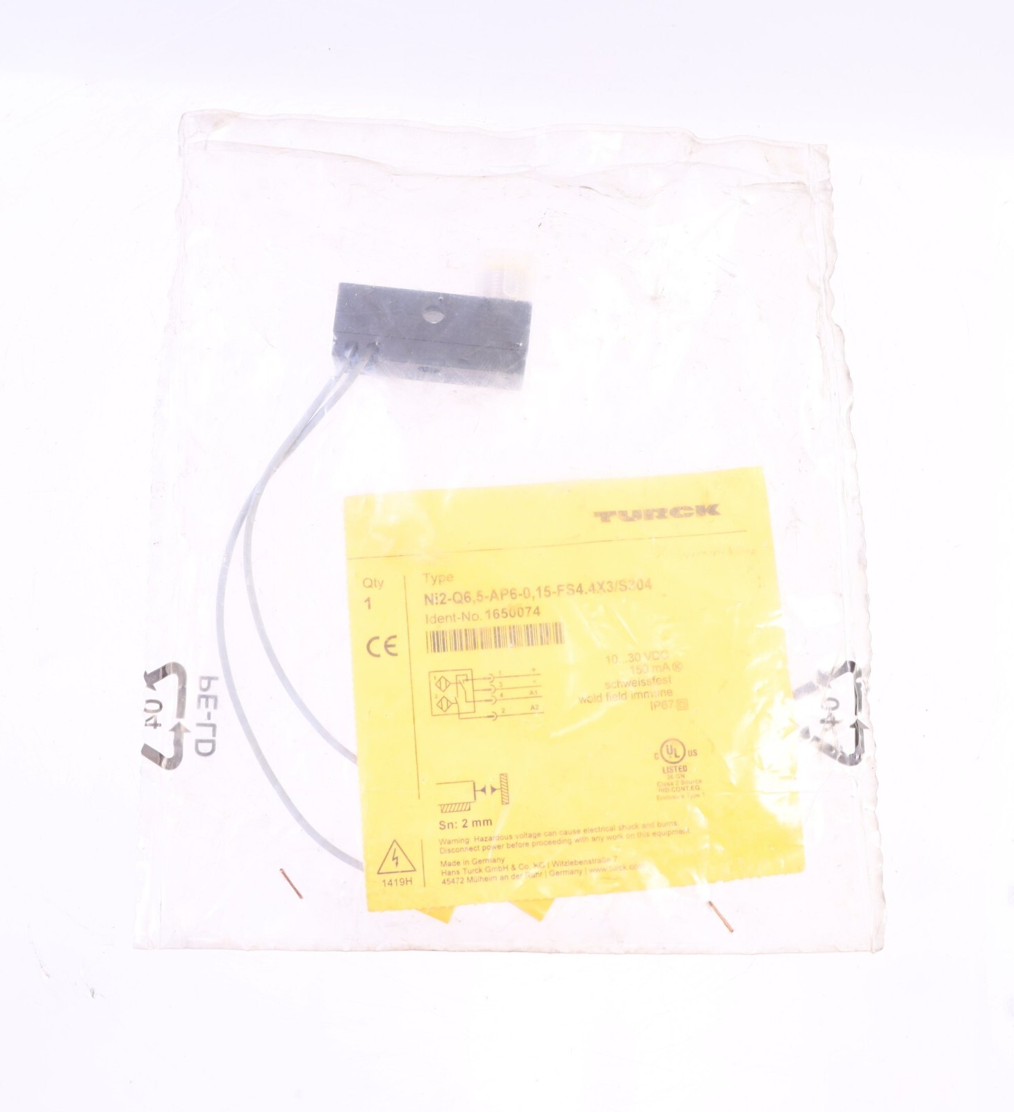 TURCK NI2-Q6,5-AP6-0,15-FS4.4X3/S304 1650074 ! NEW !
