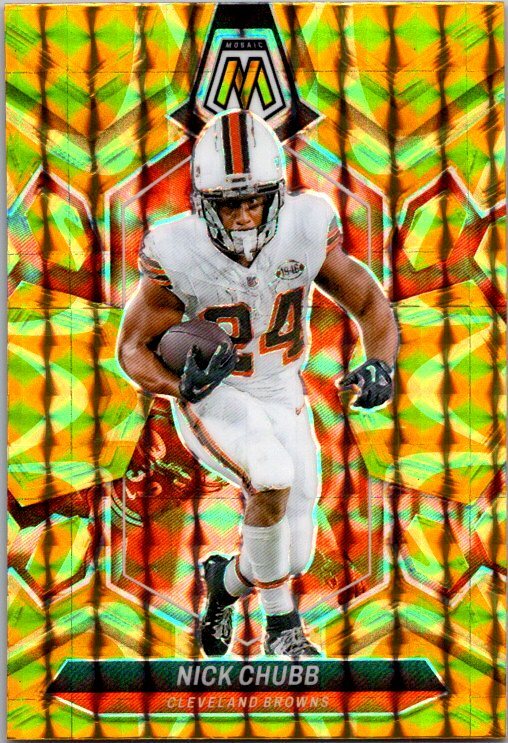2024 Panini Mosaic #51 Nick Chubb Mosaic Reactive Yellow