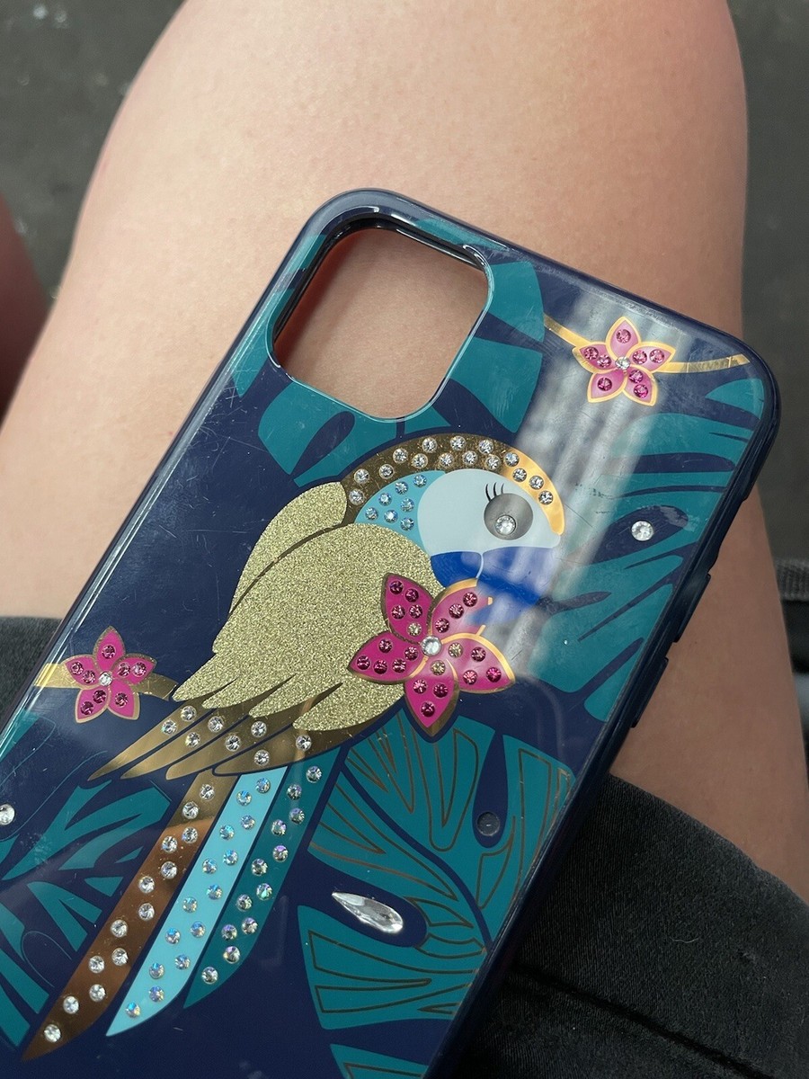 Swarovski Iphone 11 Pro Max Case cover Tropical Parrot Blue