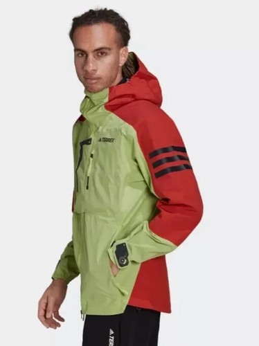 NWT Adidas $300 TERREX XPLORIC RAIN.RDY Hiking Jacket Lime Red Men's, Small - Picture 11 of 13