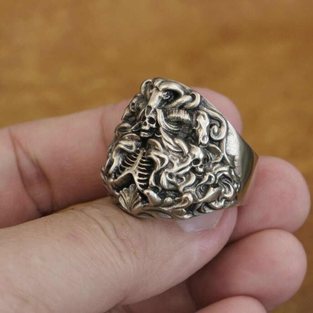 Prison スカルリング Gothic Men Prison Skull Ring Cool 316L Stainless Steel Skull