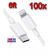 100x PD USB-C 8-Pin Fast Charge Cables Volume B2B Bulk Wholesale Clearance Lot