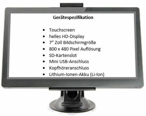 Navi fürs Reisemobil / Wohnmobil – 7 Zoll – EU-Karten – GPS – Navigationsgerät - Bild 4 von 7