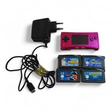 Nintendo Gameboy Micro Pink With 4 Games And Charger In Good Condition Tested 