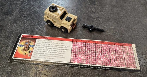 1986 G1 TRANSFORMERS OUTBACK W GUN Spec AUTOBOT MINI VEHICLE HASBRO GENERATION 1