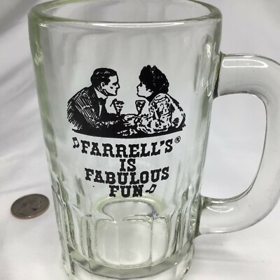 FARRELL'S ICE CREAM GLASS ROOT BEER MUG 5'' TALL SOME SCUFF MARKS 5''TALL