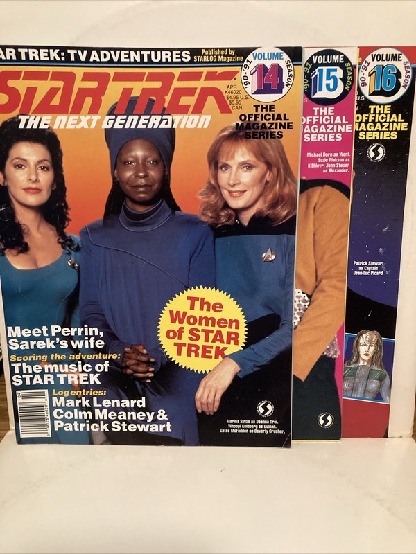Star Trek Next Generation Magazine Lot#14-16. 90-91 Season.