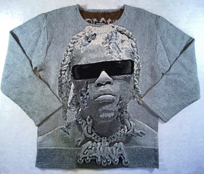 Gunna Pushin P DS4Ever Sweater YSL Records RARE Haunted Woven Graphic 2XL
