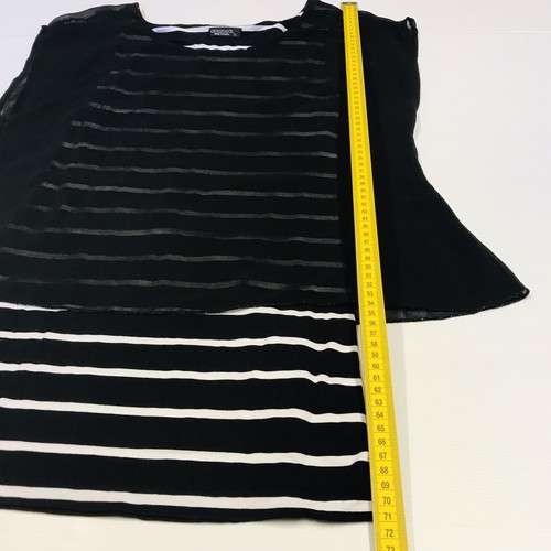 CROSSROADS Size S Womens Black Short Mini Dress Stretchy Jersey & Sheer Fabric - Picture 6 of 13