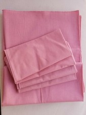 Tablecloth 50 x 61" 4 Napkins Rose Pink 18 x 18" pre-owned or not