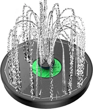 Yzert Solar Fountain Full Glass Black Panel No Battery, 3.5W Bird Bath Fountains