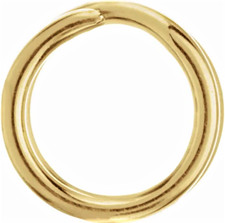14k 12mm OD 12ga Solid Yellow Gold Round Split Ring Charm Connector Keychain USA