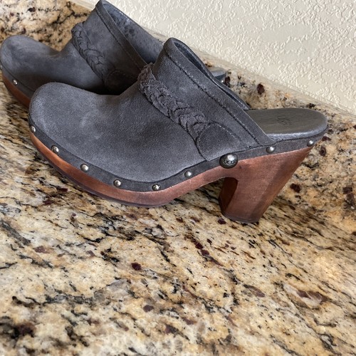 Ugg Wooden, Suede and wool clogs 8 High 