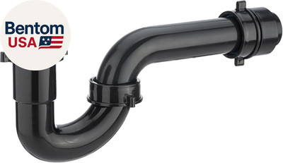 (1 Pack)  Black P Trap 1 1/2 Inch for Bathroom Kitchen Sink Drain Pipe Tubular K