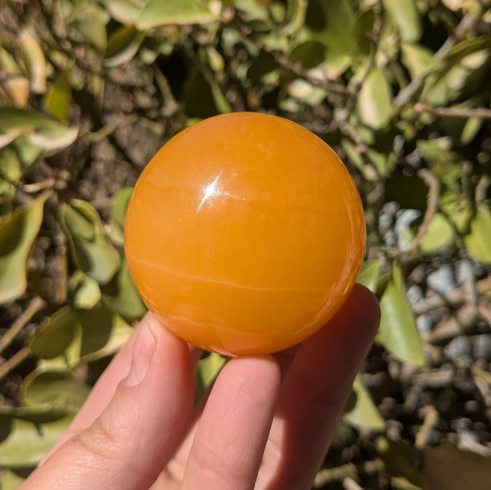 Orange Calcite Sphere 2" - Image 3 of 4