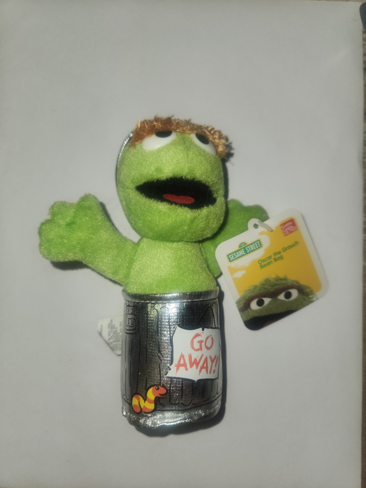 GUND Sesame Street OSCAR the GROUCH Bean Bag Stuffie Toy 075