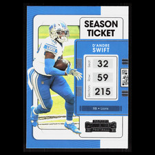 DAndre Swift #32 2021 Panini Contenders Season Ticket Detroit Lions Football NFL