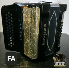 ACORDEON EXCALIBUR Tono-FA 5-SWITCHES 34-Botones BLACK/Gold w/Case