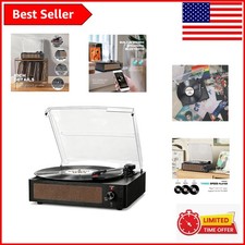 Vintage Vinyl Record Player with Bluetooth Built-in Speakers - 3-Speed Adapter