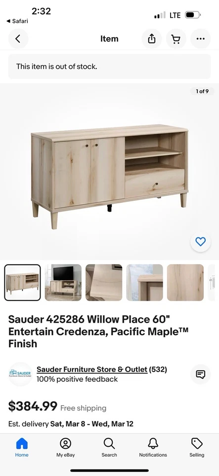 Подставка для телевизора (Sauder Willow place) - Изображение 2 из 4