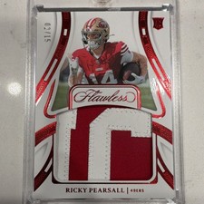 2024 Panini Flawless Rookie Patches Ricky Pearsall 49ers Ruby /15 #FRP-RPL