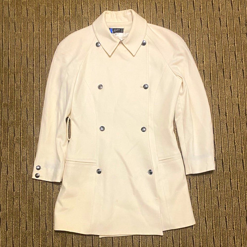Claude Montana, Cappotto giacca doppiopetto lana panna Claude Montana Paris vintage Italia 44/10