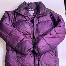 Columbia Quilted Full Zip Purple Puffer Jacket Women's Size M Mid-Length Outdoor
