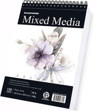 Bachmore Sketchpad 9x12   100 Sheets 98lb/160gsm Mixed Media Drawing Pad Spiral