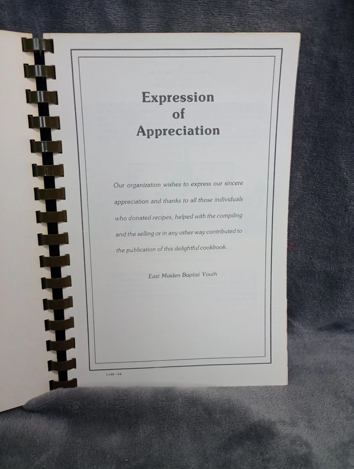 East Maiden Baptist Church Cookbook Maiden, NC 1984 - Image 2 of 4