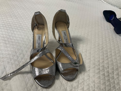 jimmy choo size 39 silver gently worn