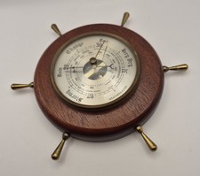 [VINTAGE SHIP’S WHEEL BAROMETER] WeatherMaster Nautical Wall Instrument
