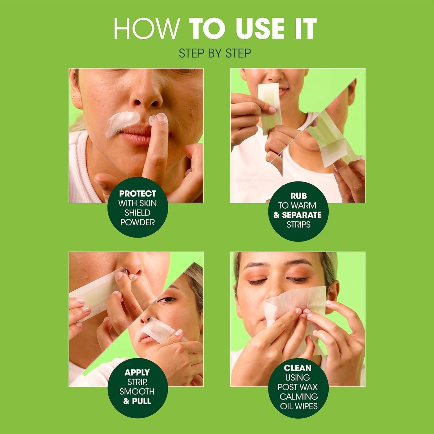 Hypoallergenic Facial Wax Strips for All Skin Types - Effective Hair Removal Kit