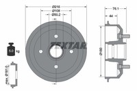 2X Textar Bremstrommel 94018500 FüR Gal Fiesta Abl Ford Ka Anl Escort Puma Mazda
