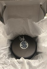 Carson Soucy Seattle Kraken Autographed Official Hockey Puck Fanatics Authentic