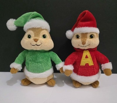 Ty Beanie Baby Chipmunks SqueakQuel Pair ALVIN & THEODORE Holiday