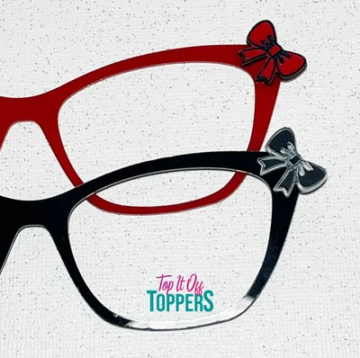 Bow Ribbon Coquette Eyewear Topper - Pair Eyewear Compatible Frame Toppers