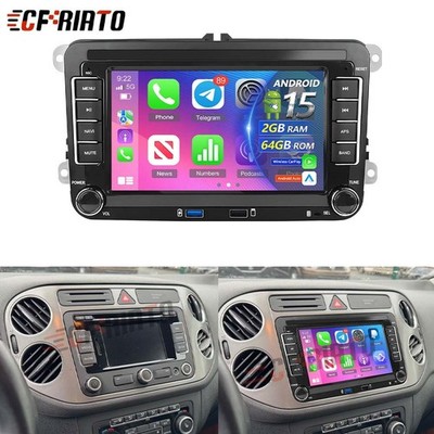 Für VW GOLF PLUS Android 15 Apple Wireless Carplay Autoradio GPS Navi WIFI 2*USB