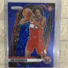 2024-25 Panini Prizm - Bub Carrington #244 Blue Sparkle Prizm /144 (RC)