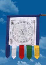 White Color Namgyalma Powerful Mantra Printed Prayer Flags
