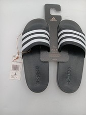 adidas Youth Boys Girls Adilette Shower Slide Sandals Size 4 Black White