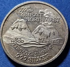 A 1 oz Silver Round The Great Northwest Mt Hood Mt St Helens Vintage .999 Fine