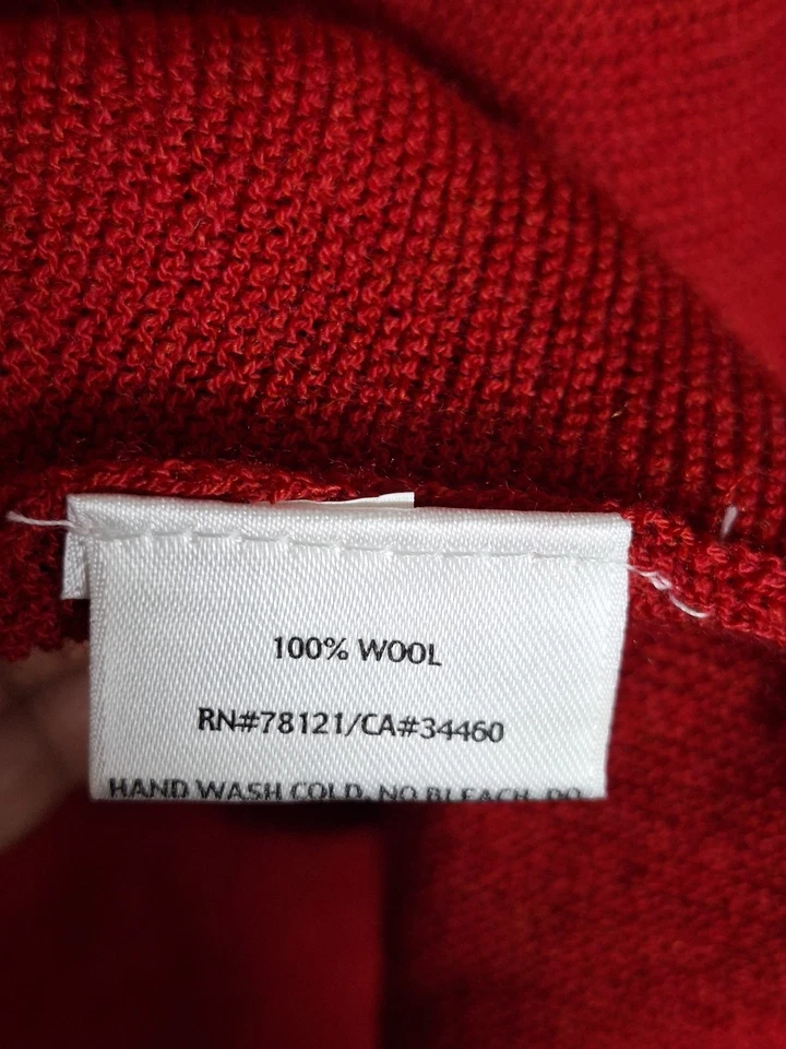 Cárdigan de lana ligero Eileen Fisher talla grande rojo frente abierto lana lavable Foto 4 de 4