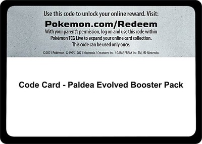 Pokemon Code Karte Paldea Evolved