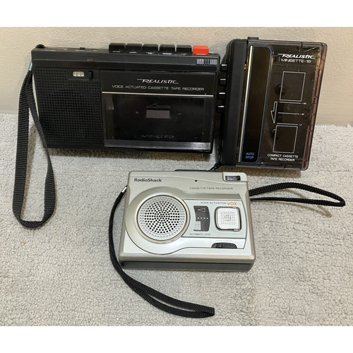 Cassette Tape Player Recorder 3 Devices Handheld Repair or Parts Only